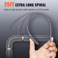 VEVOR Drain Auger 25Ft, Plumbing Snake with Drill Attachment, Plumbers Snake Drain Clog Remover for Kitchen Bathroom Shower Sink with Protective