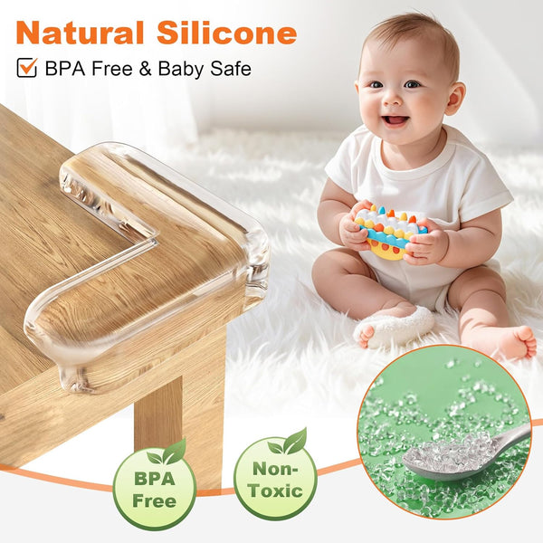 12 Pack Corner Protector Baby, Table Corner Protectors Guards Baby Proofing | Furniture Corner & Edge Safety Bumpers Covers Cushion, Clear Clear