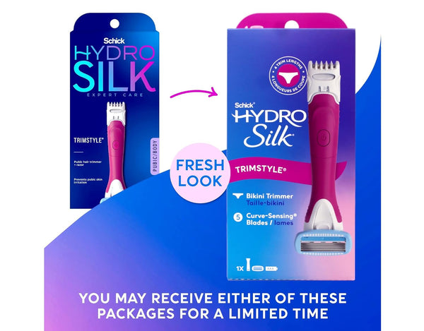 Schick Hydro Silk Trimstyle Razor with Bikini Trimmer for Women | 2-In-1 Bikini Razor for Women and Womens Trimmer for Pubic Hair, Includes 1