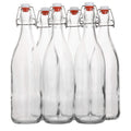Flip Top Glass Bottle [1 Liter / 33 fl. oz.] [Pack of 6] – Swing Brewing with Stopper for Beverages, Oil, Vinegar, Kombucha, Beer, Water, Soda,