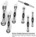 Magnetic Measuring Spoons Set Stainless Steel with Leveler, Stackable Metal Tablespoon Measure Spoon for Baking, Cups and Spoon Set Kitchen