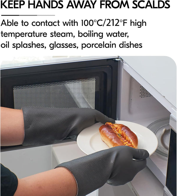 Vgo... 1 Pair Household Cleaning Gloves Infused with Rresh Rich Aromas, Lined Dishwashing Gloves,Long Sleeves Kitchen Gloves, Bathroom Cleaning,