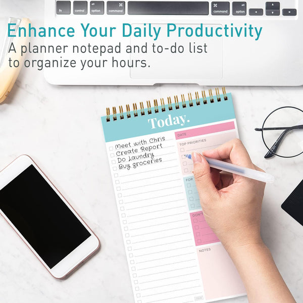 Sweetzer&Orange Daily & Weekly To Do List Notepad, 52 pages, Teal