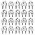 Wire Rope Clip, Luckkyme Wire Rope Clamp 20PCS Stainless Steel 1/4" M6 Wire Rope Cable Clip Clamp