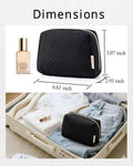 BAGSMART Small Makeup Bag, Compact Cosmetic Pouch for Women for Purse, Travel Toiletry Organizer with Wide Open Design, Black 01-Black