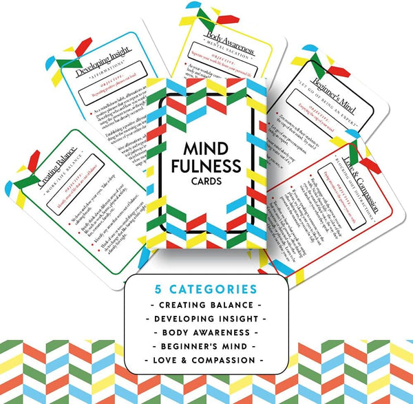 Allura & Arcia 52 Mindfulness Cards - Stress Less, Mindful Meditation, Gratitude, Kindness, Self Care & Relaxation 4 x 5 x 0.75 inches