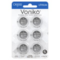 Voniko CR2032 3V Lithium Batteries 6 Pack for Child Safety, Compatible with AirTag, Key Fobs, Thermometers, Scales – 7 Years Shelf Life 6 Count