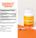 Paleovalley Essential C Complex - Vitamin C Supplement for Immune Support - 1 Pack, 450Mg - Organic Superfoods Unripe Acerola Cherry, Camu Camu,