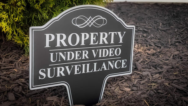 Property under Video Surveillance Sign, Metal 24 Hour Surveillance Sign, Video Monitor Sign for Outdoors, Protected by Video Surveillance Outdoor