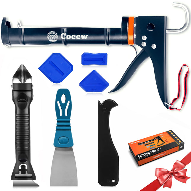 Caulk Gun Kit, Smooth Silicone Caulking Gun and Caulk Remover Tool, Sealant Fini