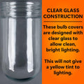 Light Bulb Cover, Sturdy Clear Glass Light Bulb Protector Cage for Dining Lighting, Outdoor Lights Globe Fixtures Cover, Hood Bulbs Clear Glass