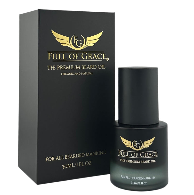 FULL OF GRACE Premium Beard Oil, Organic And Natural, With 22 Ingredients Including Argan, Jojoba, Abyssinian To Condition, Hydrate Beard And