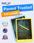 KOKODI LCD Writing Tablet, 10 Inch Colorful Toddler Doodle Board Drawing Tablet, Erasable Reusable Electronic Drawing Pads, Educational and