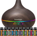 Innogear Aromatherapy Diffuser & 10 Essential Oils Set, 400Ml Diffuser Ultrasonic Diffuser Cool Mist Humidifier with 4 Timers 7 Colors Light