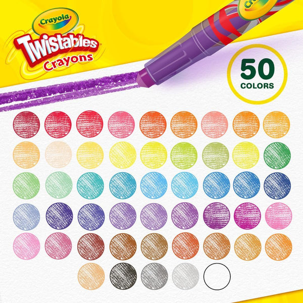 Crayola Mini Twistables Crayons for Kids (50Ct), Arts & Crafts Supplies, Toddler Crayons for Coloring Books, Kids Easter Basket Essentials & Stuffers