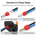 BAOMAIN 100-Pack 16 AWG Twin Wire Ferrules, Black TE1508 Dual Wire Crimp Connectors, Tin-Plated Copper Pin Cord End Terminals for DIN Rail