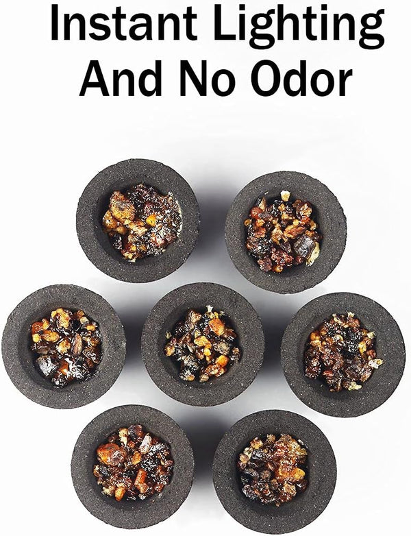 Coal Disks for Incense - Pack of 100 Coal Briquettes - 10 Rolls of 10 Tablets - Quicklighting - Slow Burning 10 Count (Pack of 10)