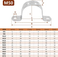M50 2 Inch Conduit Clamps, Stainless Steel Cable Clamp, 10pcs | U Bracket, Rigid Pipe Strip, Hanger with 2 Holes Fit for 2 inch Pipes OD 10pcs 2 Inch