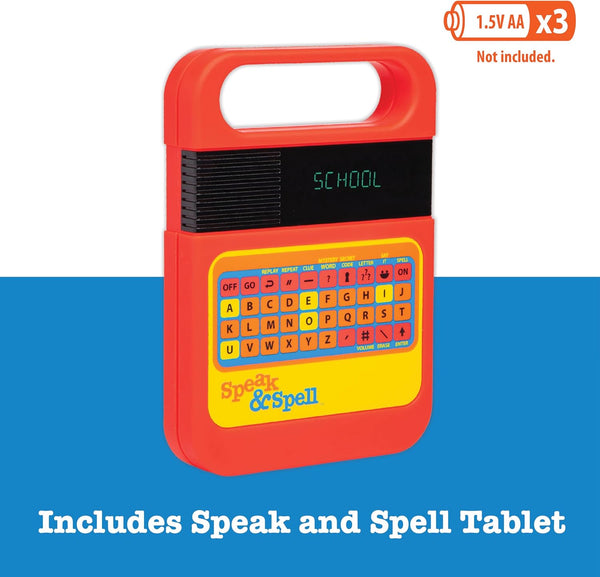 Playmonster Speak & Spell Electronic Game - Educational Learning Toy, Spelling Games, 80S Retro Handheld Arcade, Autism Toys, Activity for Boys,