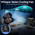 Desk Fan, Turbo Table Fan for Bedroom, 100-Speed Digital Display, Low Noise, 105° Adjustable Tilt, 7.5-inch, Rechargeable Battery, Wall-Mouted