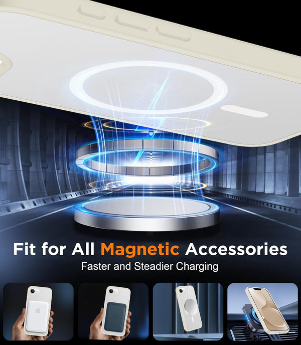 SPIDERCASE Magnetic for iPhone 17e Case for iPhone 16e Case, Antique White Antique White Iphone 16e/17e 6.1''