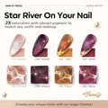 Modelones Gel Nail Polish Set, 6 Colors Nude Brown Gel Polish Glitter Burgundy Shiny Champagne Gold Magnetic Cat Eye Effect Sparkle Stunning Home
