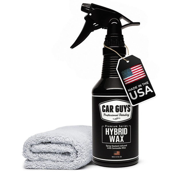 CAR GUYS Hybrid Spray Wax | Advanced Car Wax | Long Lasting and Easy To Use | Safe on All Surfaces | 18 Oz Kit with Towel Spray Wax – 18 oz Kit