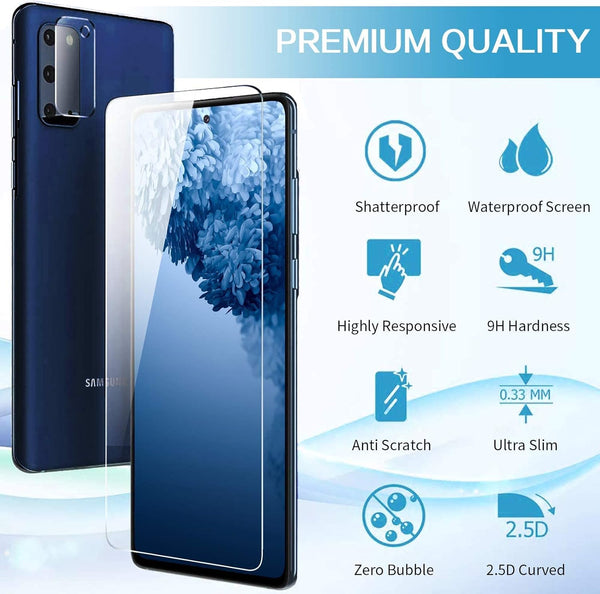 Galaxy S20 FE Screen Protector and Camera Protector, [3 Screen Protectors+3 Camera Protectors][Support Fingerprint] Tempered Glass Screen
