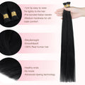 GOO GOO I Tip Hair Extensions Real Human Hair, 14inch 50g 100S, Cold Fusion I Tip Hair Extensions, Invisible Remy Hair Extension, 1 Jet black I-