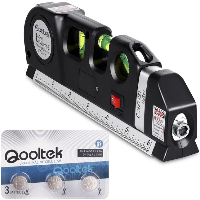 Laser Level Multi Tool, Multipurpose Cross Line Laser Leveler Kit Tools with Metric Rulers 8Ft/2.5M for Hanging Pictures