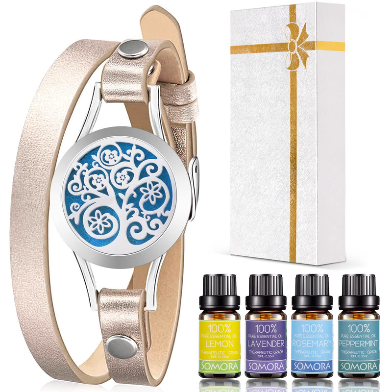 SOMORA Aromatherapy Essential Oil Diffuser Bracelet Set, Birthday Gifts for Women, Unique Gift Ideas for Mom, Best Friend, Sister, Wife,