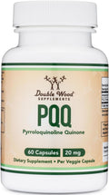 PQQ Supplement - 20Mg, 60 Capsules (Pyrroloquinoline Quinone) Promotes Mitochondria ATP Coenzyme Levels, Energy Optimizer and Sleep Support