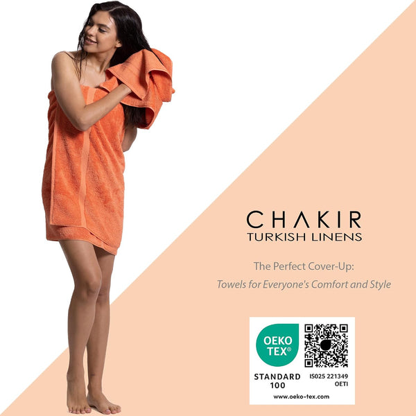 Chakir Turkish Linens, 100% Cotton Premium Quality Turkish Bath Sheets (35''x70'' Large Bath Sheet Towels - Coral) Coral 35''x70'' Large Bath Sheets