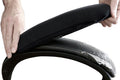 Soft Neoprene Chair Arm Pad Covers Stretch over Armrests 13" to 17". Restore, Protect and Cushion. Complete Set of 2. Made in the USA.