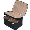 NISHEL Large Makeup Bag Organizer, Double Layer Cosmetic Travel Case Black Large