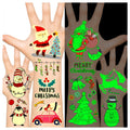 Christmas Temporary Tattoos Stocking Stuffers for Kids Boys Girls, Glow in the Night Dark Kids Tattoos, Christmas Party Favors Supplies