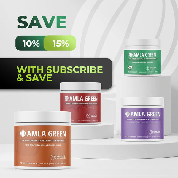 Amla Powder & Green Tea Superfood Supplement, 20x Ultra Concentrated Amla, Antioxidant Support, Made with Oolong Tea and Indian Gooseberries,