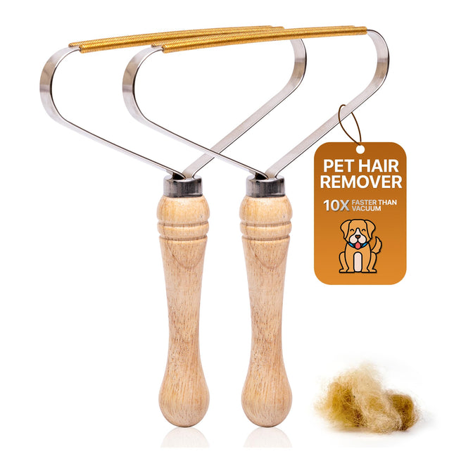 2-Pack Pet Hair Removal Tool - Carpet Rake and Squeegee for Pet Hair Remover Tool - Lint Remover and Hair Scraper for Co