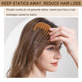 Wooden Comb, Wide Tooth Comb for Scalp Massage & Distribute Oils | No Statics Green Sandalwood Scalp Comb, Reduce Hair Loss Caused by Static, with