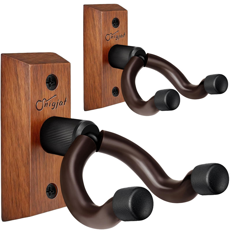 SNIGJAT Guitar Wall Mount 2 Pack, Wood Guitar Hanger Wall Hook with Screws | Guitar Wall Hook Stand, Guitar Holder Wall Mount Hanger for Acoustic