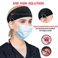 ABAMERICA Headbands with Button for Mask, Wide Nurses Headbands Non Slip Elastic Ear Protection for Women Men Doctors Sweatband Headband A-85