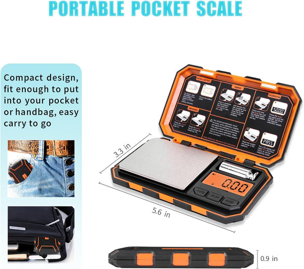 Fuzion Digital Pocket Scale, 200g x 0.01g, 6 Units Conversion Mini Scale with LCD Display, Tare Function for Food, Jewelry, Medicine, Coffee