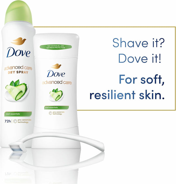 Dove Advanced Care Antiperspirant Deodorant Stick Cool Essentials 4 Ct for Helping Your Skin Barrier Repair after Shaving 72 Hour Odor Control and