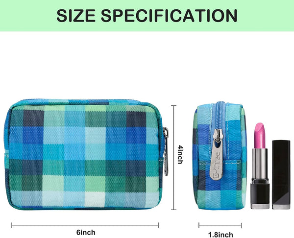 E-Tree Cute Small Makeup Bag,Cosmetic Toiletry Make up Little Items Pouch for Purse,Zipper Mini Tech Charger Cable Electronic Organizer