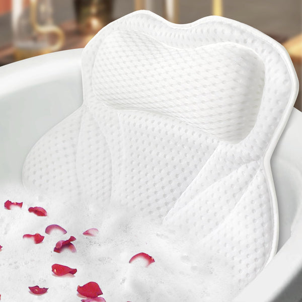 Bathtub Pillows Bath Pillow Luxury Bathtub Pillows for Back and Neck Support Soft & Comfortable Bath Pillows for Tub 4D Air Mesh Fabric 6 Non-Slip