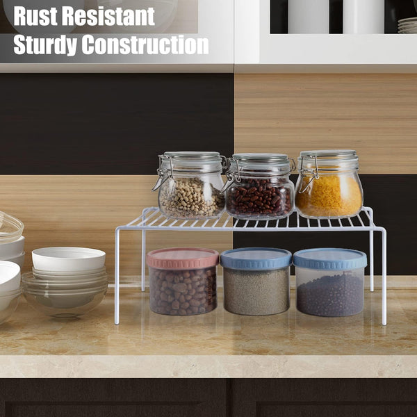 Cabinet Storage Shelf Rack Set of 2, Medium (13 X 9.4 Inch) Rustproof Metal Wire Kitchen Cabinet Organizer and Storage, Cupboard Spice Shelf Rack