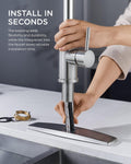 FORIOUS Kitchen Faucets with Pull Down Sprayer, Brushed Nickel, High Arc Single Handle Classic Stainless Steel Sink Faucet 1 or 3 Hole, Suitable