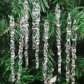 Icicle Ornaments 25 Pcs Icicles Pendant Set Christmas Decoration Acrylic Clear Icicles with Approx 11 Yard Cord for Christmas Tree Decoration