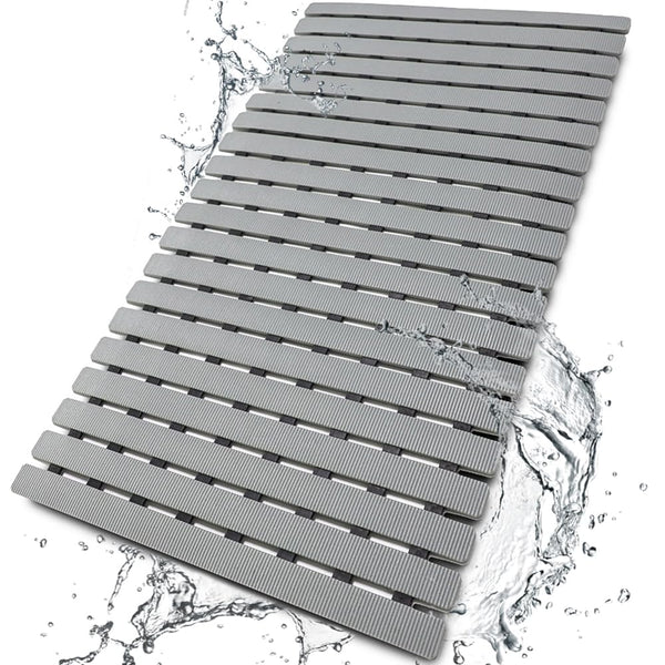 BEMISO Shower Mat Non Slip Bathtub Mat with Suction Cups and Drain Holes 27.5 x15.7 Inch Bath Mat for Tub & Shower.Easy Dry,Easy to
