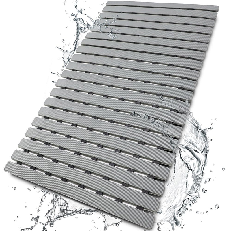 BEMISO Shower Mat Non Slip Bathtub Mat with Suction Cups and Drain Holes 27.5 x15.7 Inch Bath Mat for Tub & Shower.Easy Dry,Easy to